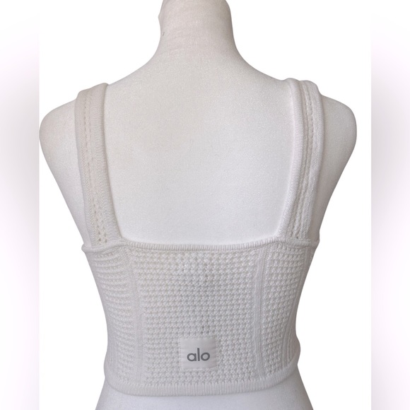 Alo Yoga Open-Knit Chase The Sun Corset Tank XS - Picture 4 of 9